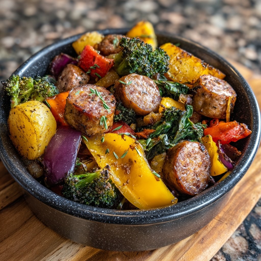 Ofengericht mit Wurstgemüse