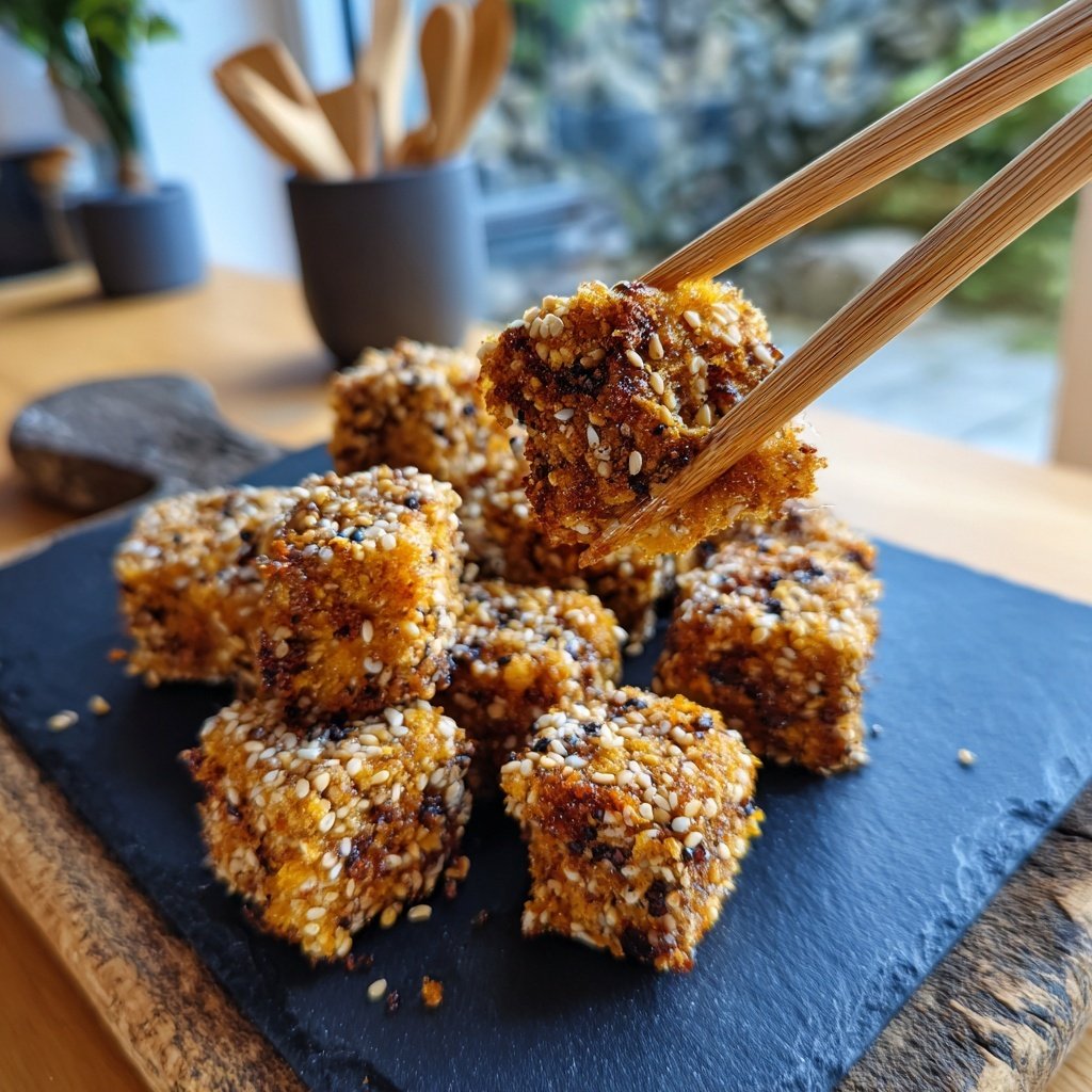Knusprige Sesam Tofu Luftfritteuse
