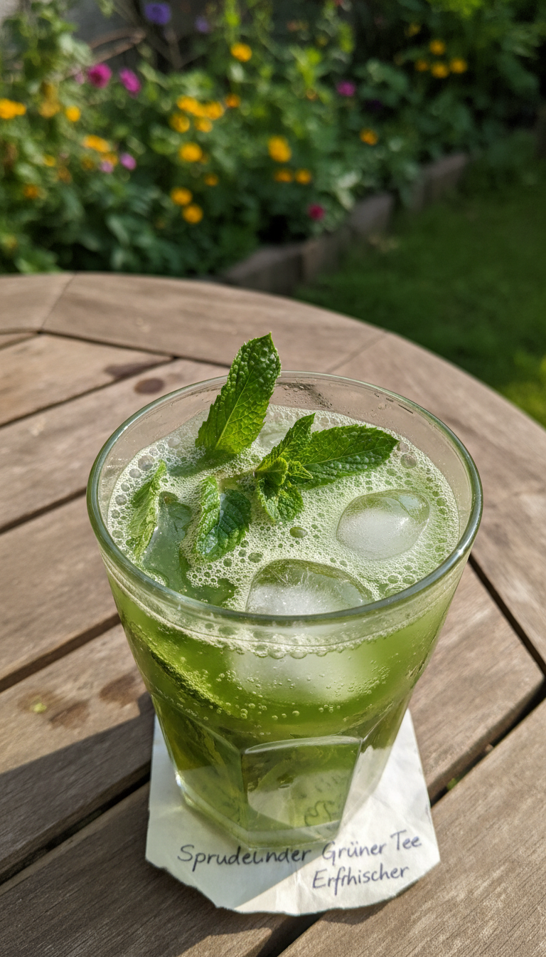 Sprudelnder Grüner Tee Erfrischer