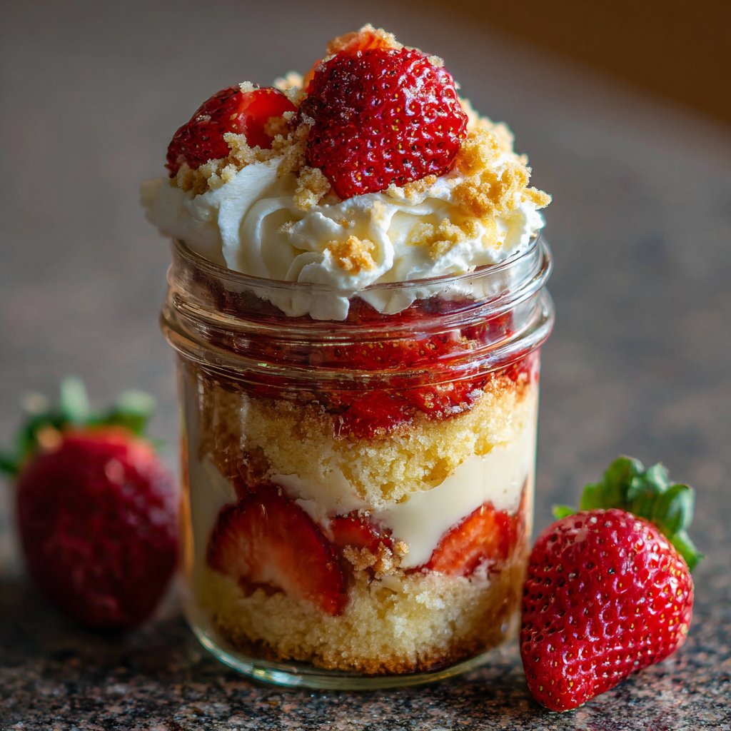 Erdbeer Shortcake Joghurt Becher