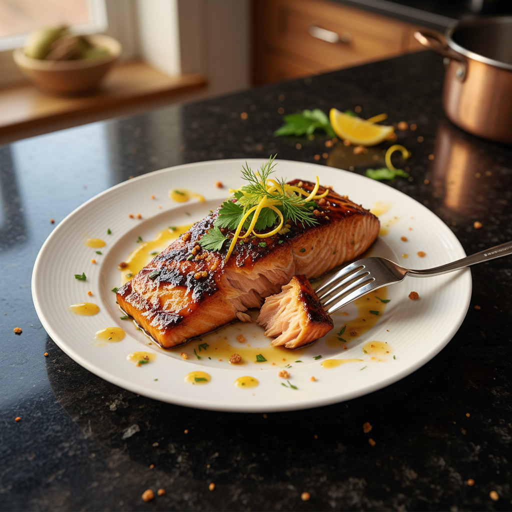 Eleganter Gegrillter Lachs mit Glasur