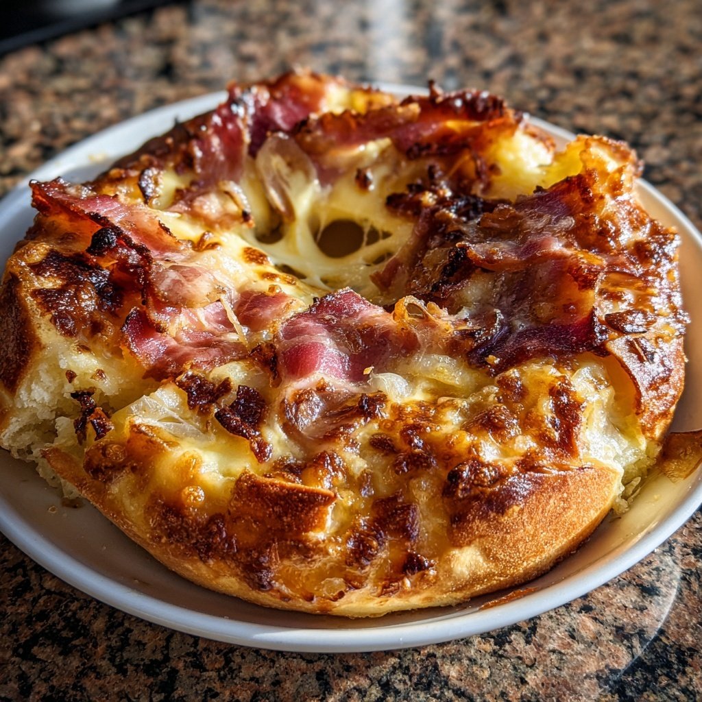 Raclette Pfännchen mit Speck und Zwiebeln