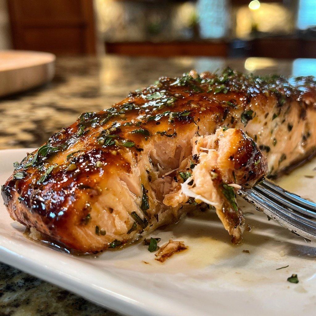 Ahornsenf glasierter Lachs Filet