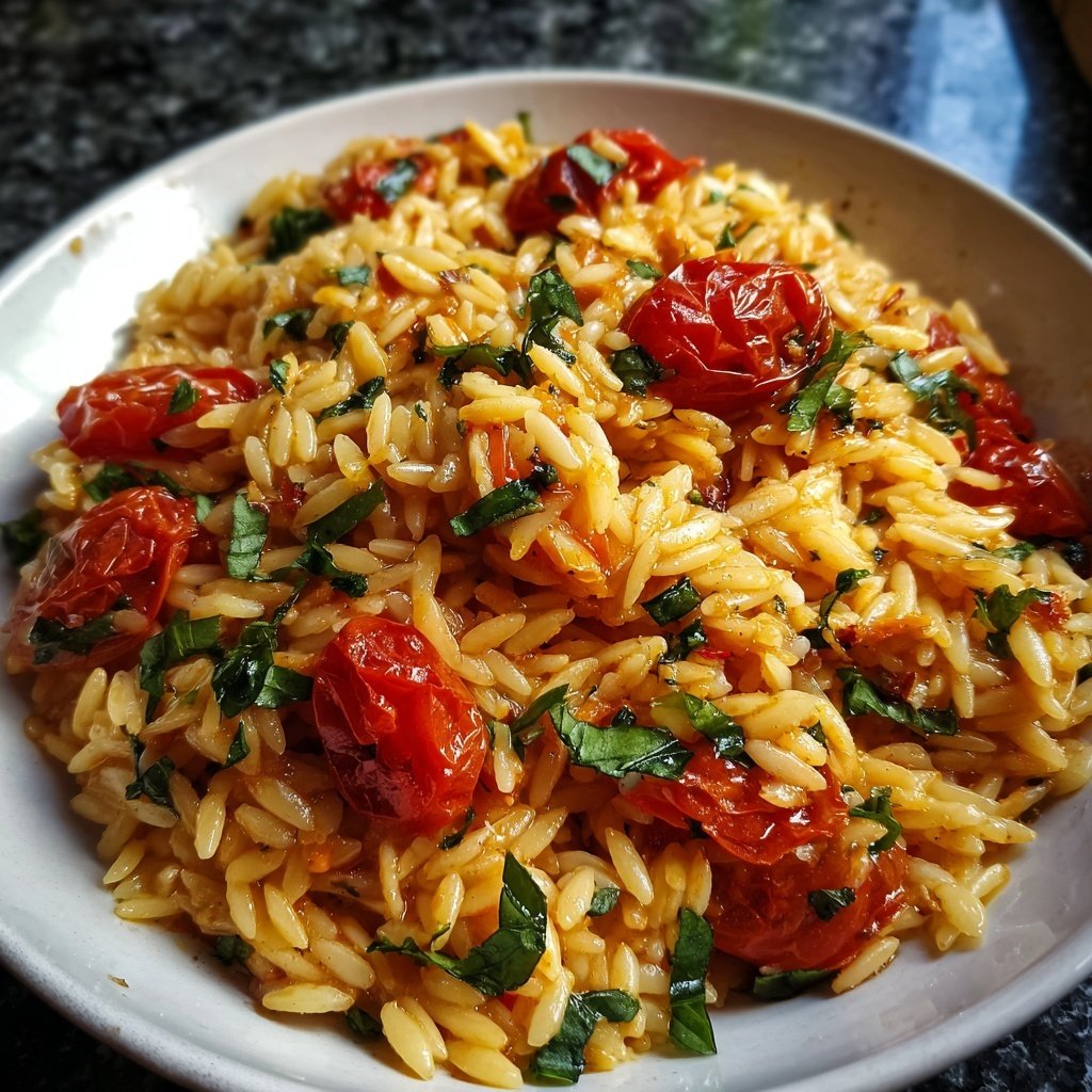 Tomaten Basilikum Ofen Orzo