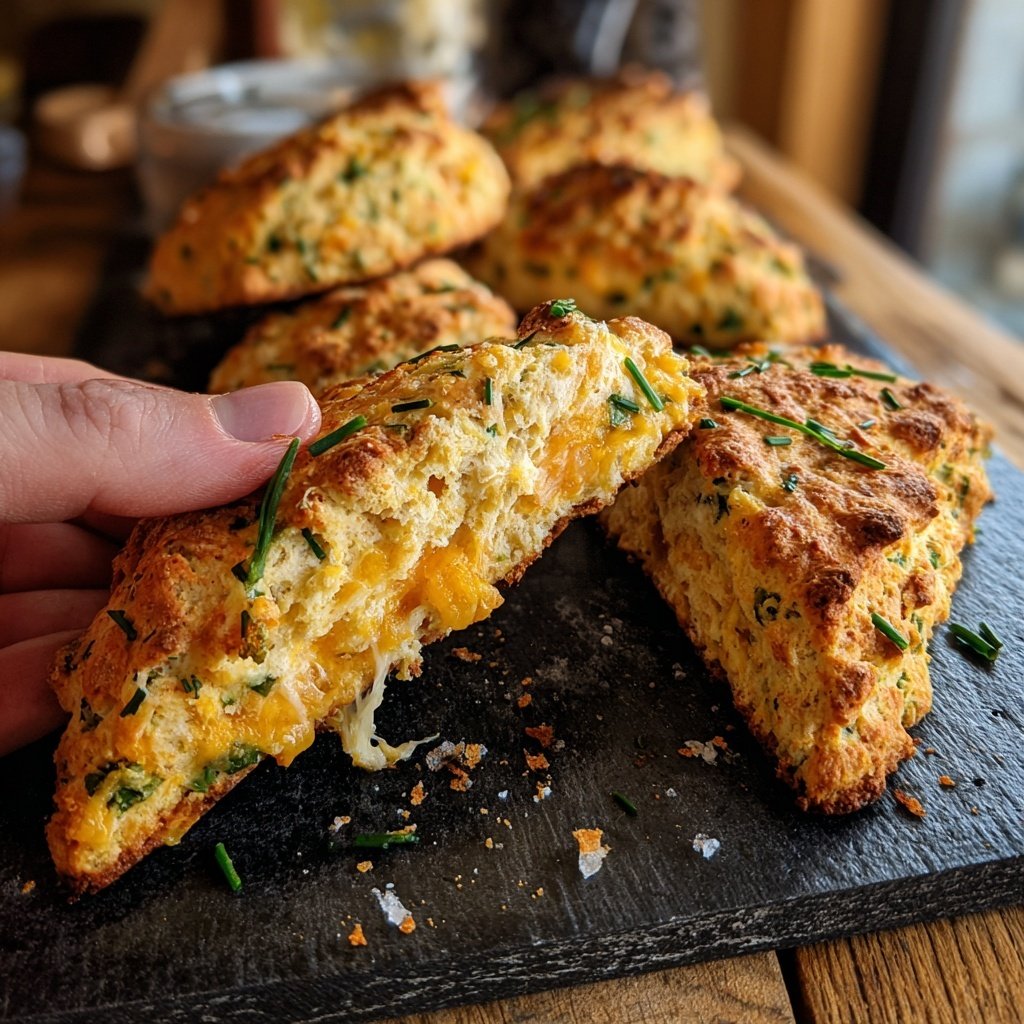 Herzhafte Cheddar Schnittlauch Scones