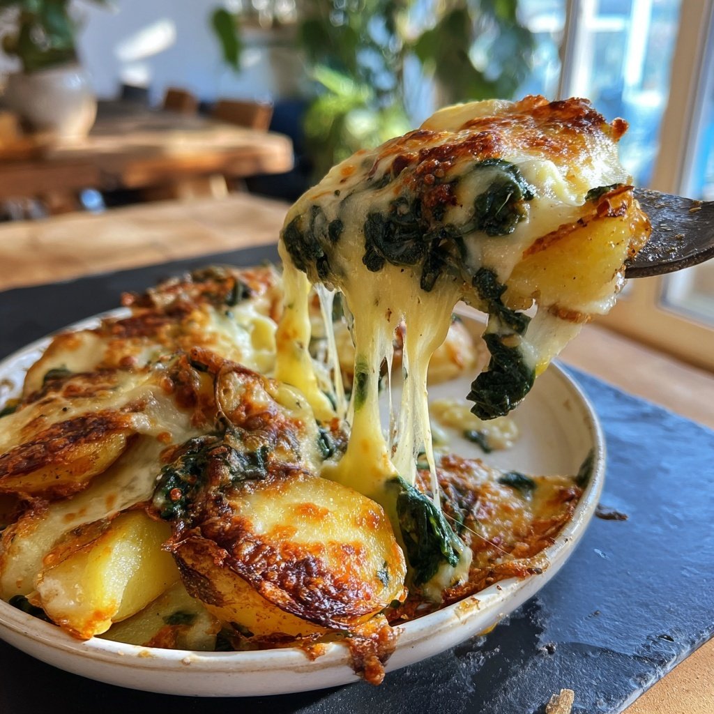 Raclette mit Süßkartoffeln und Spinat