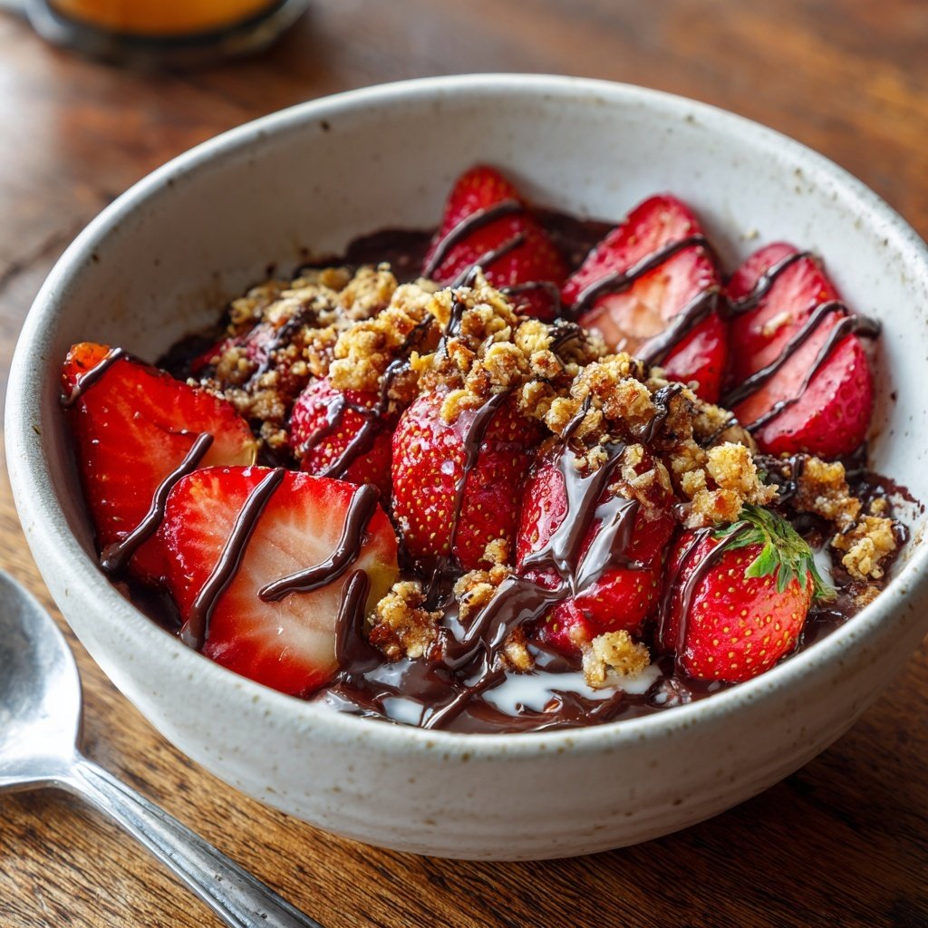 Schokoladen-Erdbeer-Frühstücks-Bowl