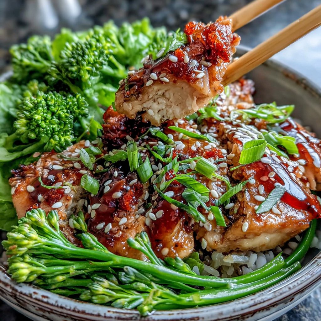 Teriyaki Hähnchen Brokkoli Bowl