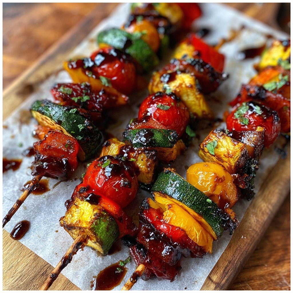 Gegrillte Gemüsespieße mit Balsamico